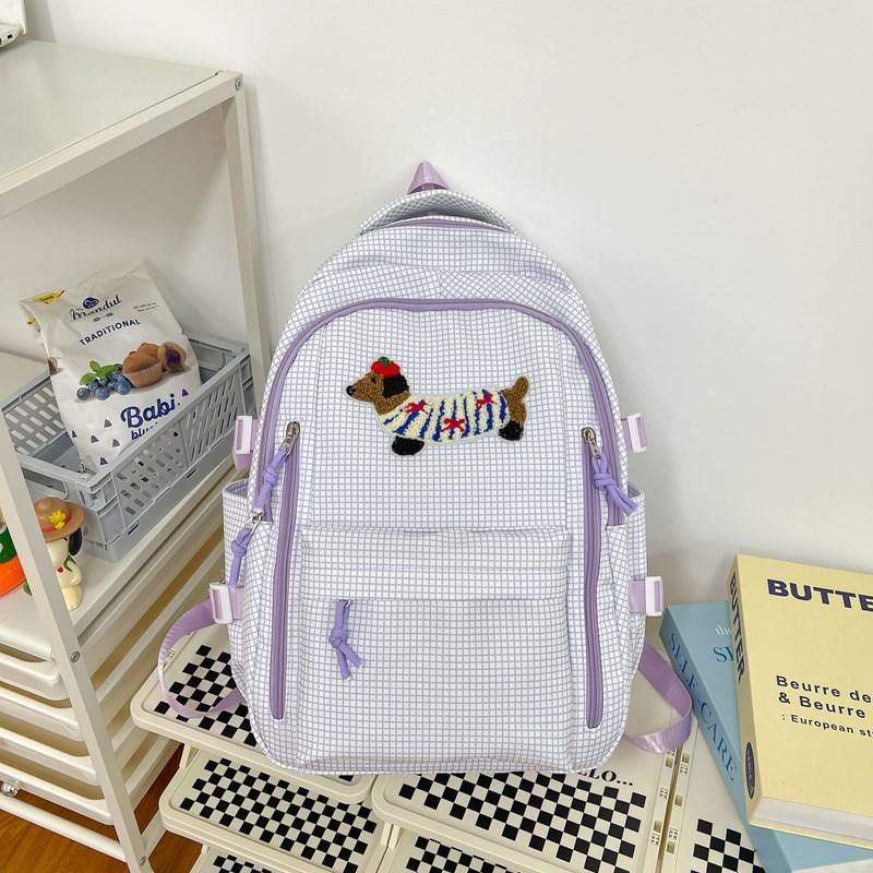 Plaid Schoolbag Women's Large Capacity Backpack Student Backpack