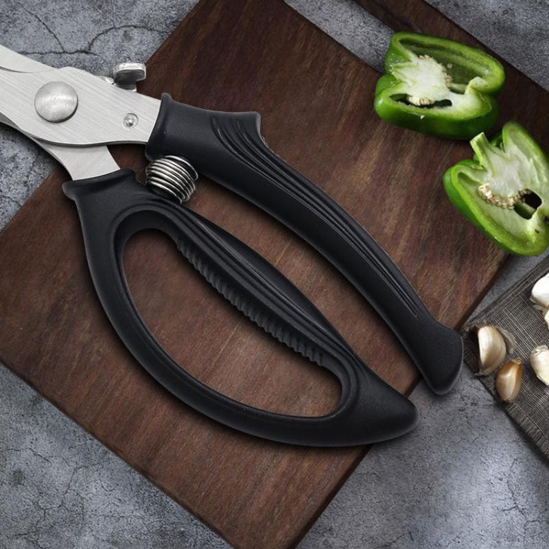 3CR14 Power Chicken Bone Scissors ABS Handle Seafood Cutting Tool Household Kitchen Accessories With Force Saving Spring