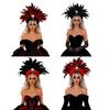 Faixa de Halloween com Caveira e Flor, Detalhe de Fantasia Texturizado, Acessório de Cabelo para Festa, Role Play, Fotos e Trajes Temáticos
