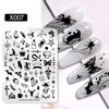 NICOLE DIARY Leopard Flower Nail Stamping Plate Image Transfer Template Geometry Leaf Stainless Steel Stencil Nail Printing Tool