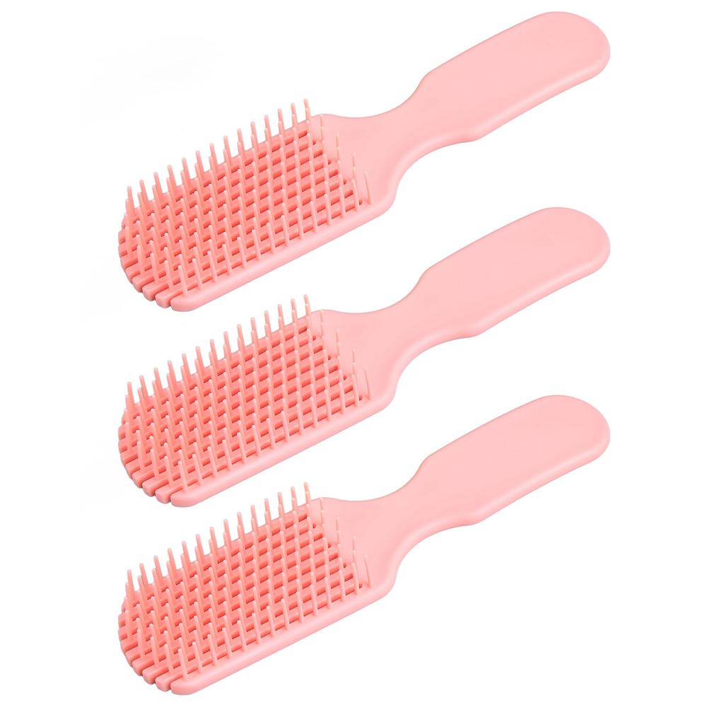 3 Stück Entwirrbürste Professionell Tragbar Kopfhautmassage 9 Reihen Bürste Stylingwerkzeug für Frauen Rosa