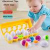 Montessori Smart Eggs Toy Baby Matching Puzzle Games Shape Sorter Educational Learning Toys For Children 2 3Y Kids Easter Gift