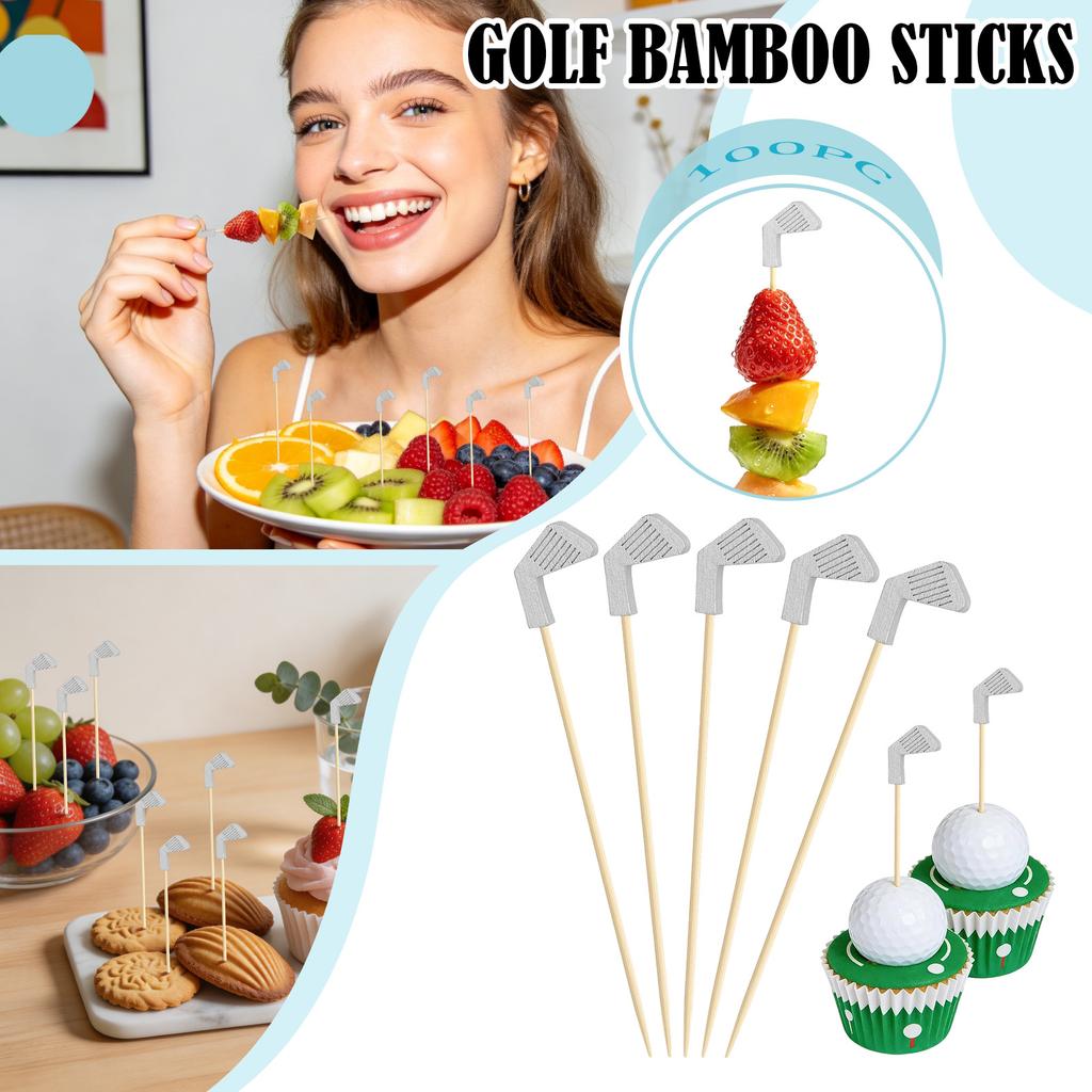Golf Club Fruit  Baking Cake Decoration Toothpick Dessert Juice Drink Decoration
