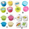 4pcs/set Plastic Mini Seasoning Sauce Box Refillable Small Capacity Condiment Box Round Square Sauce Packaging Box Ketchup