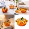 Pumpkins Glass Storage Jar with Lid,Candy & Cookie Jar,Jewelry Box,Buffet & Biscuit Containers Decorative Candy Dish