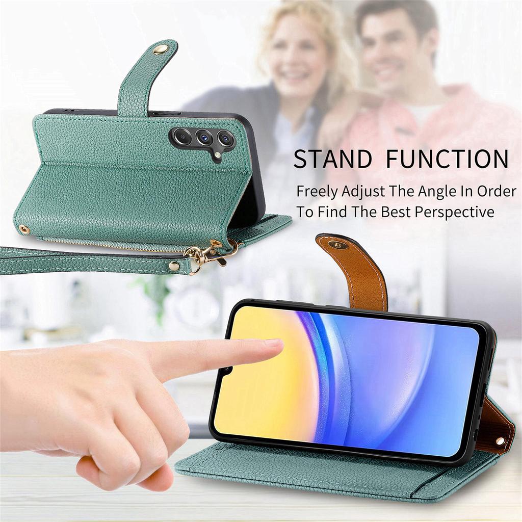 For Samsung Galaxy A15 4G/5G Phone Case Heart Pattern Leather RFID Blocking Cover