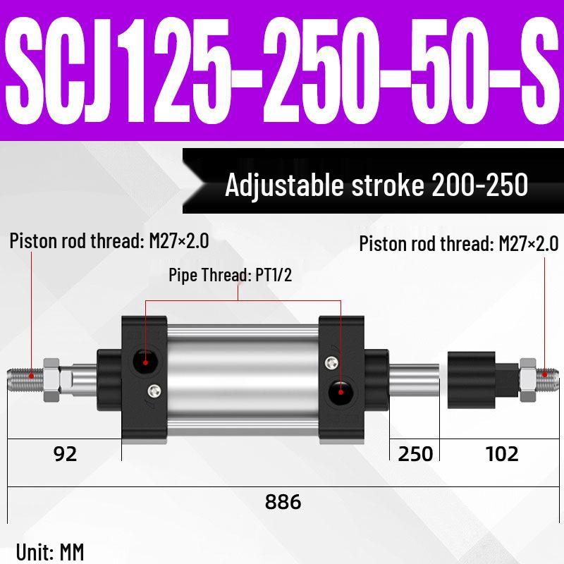 SCJ Adjustable Stroke High Thrust Pneumatic Cylinder SCJ32-160