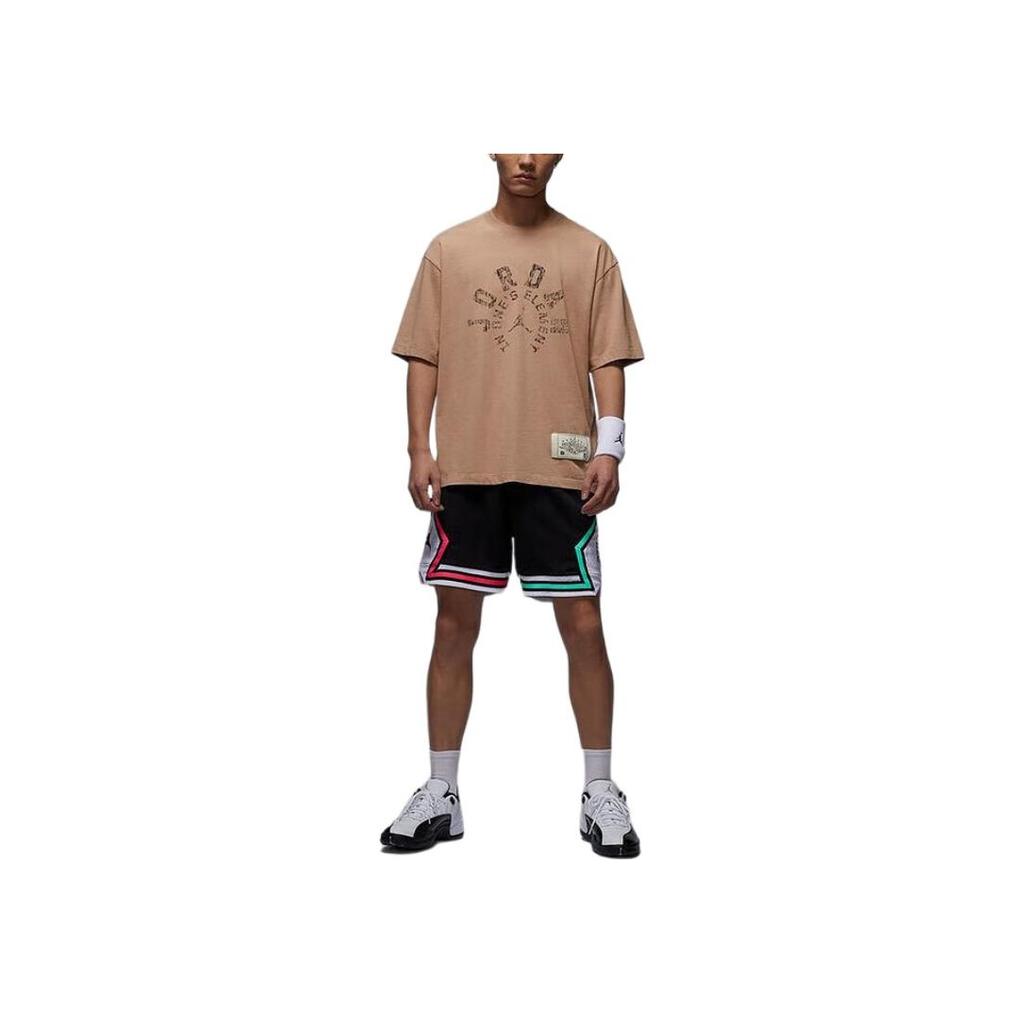 Jordan Dongdan 85 Comfortable Round Neck Pullover Short Sleeve Quick Dry T-Shirt Men Tops Brown HV1257200