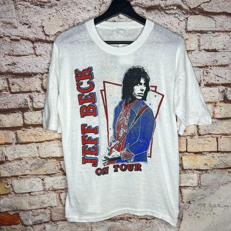 Vintage Jeff Beck Live On Tour T Shirt 80s NI435 FREE SHIPPING S