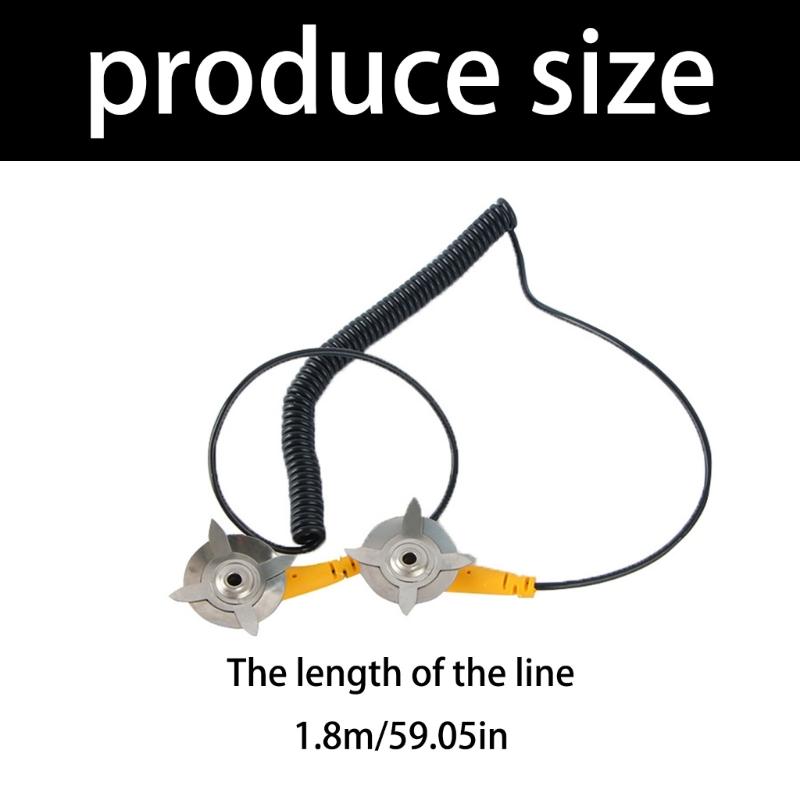 Anti-Static ESD Grounding Cable Coiled Cord with Double Alligator Clip For Grounding Sensitive Electronics
