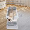 Stainless Steel Cat Litter Box with Removable Lid Enclosed High Sided Litter Box Metal Litter Pan Tray Anti Leakage