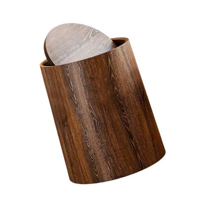 Classical Round Garbage Can Trash Bin With Rotating Top Odor Control Easy Cleaning Plastic Bin For Laundry Bathroom Office
