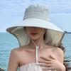 Outdoor riding neck cape hat summer new can tie ponytail big brim sun hat solid color bucket hat women