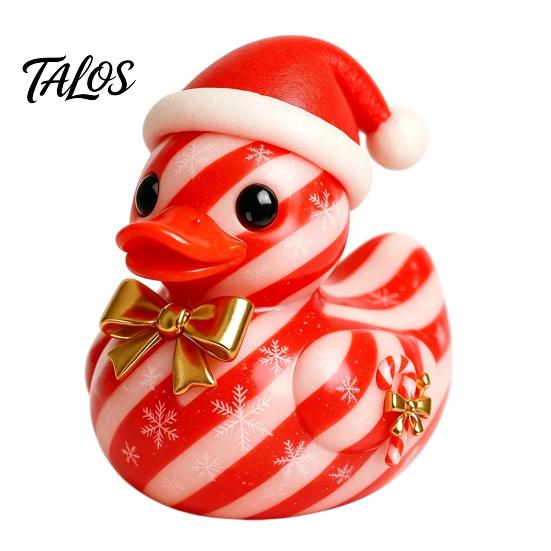Christmas Themed Craft Decorations Duck Figurine, Resin Sculpture for Holiday Home Decor, Cute Decorative Figurines Desktop Ornaments with Festive