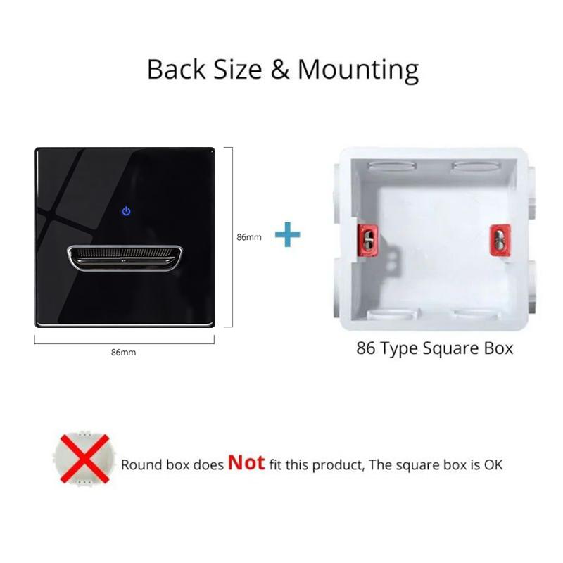 Black Tempered Glass Wall Switch Panel Led European 16a Socket Retro Toggle Light Switch Eu Uk Standard 2usb Socket 1Gang-4gang