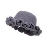 New Colorful Crochet Ruffle Brim Knit Bucket Hats Winter Woman Handmade Stretch Fisherman Cap Outdoor Warm Windproof Beanie Hat