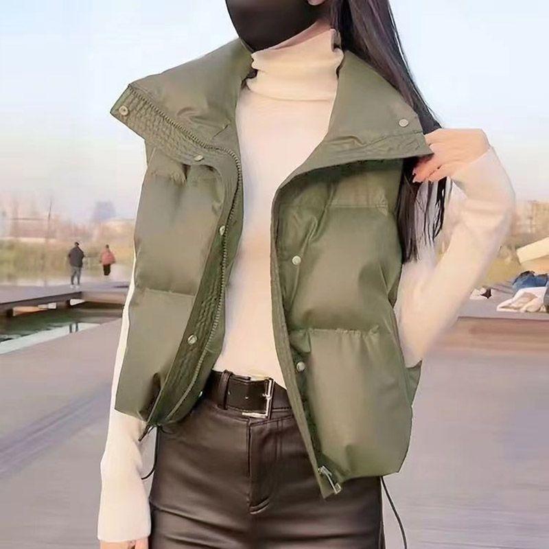 Fashionable Stand Collar Down Waistcoat In Korean Style for Women
