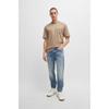 Boss Relaxed FiT Embroidered Logo PockeT ShorT Sleeve T shirT Open Brown 505094 