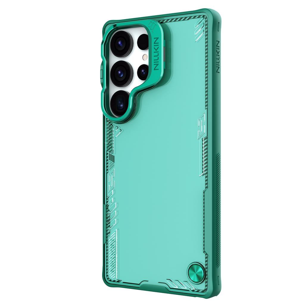 NILLKIN Iceblade Prop For Samsung Galaxy S25 Ultra Case Lens Frame Kickstand PC+TPU Phone Cover