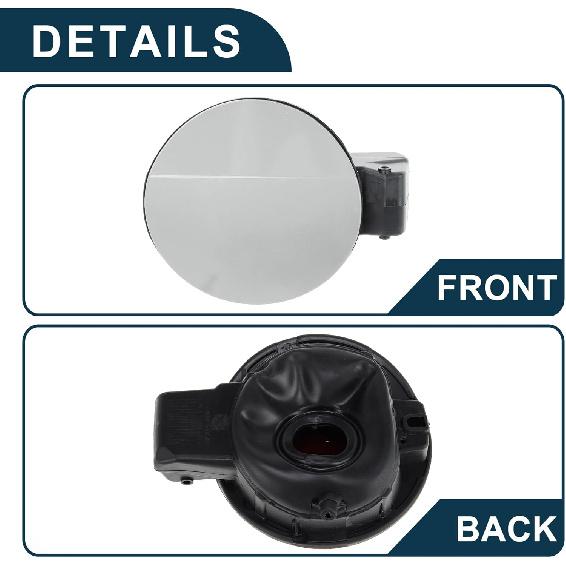 Fuel Tank Door Cap for Volkswagen Golf 6 2010-2013 Fuel Filler Flap Cover Clip Type No.5K6809857C Silver Tone ABS