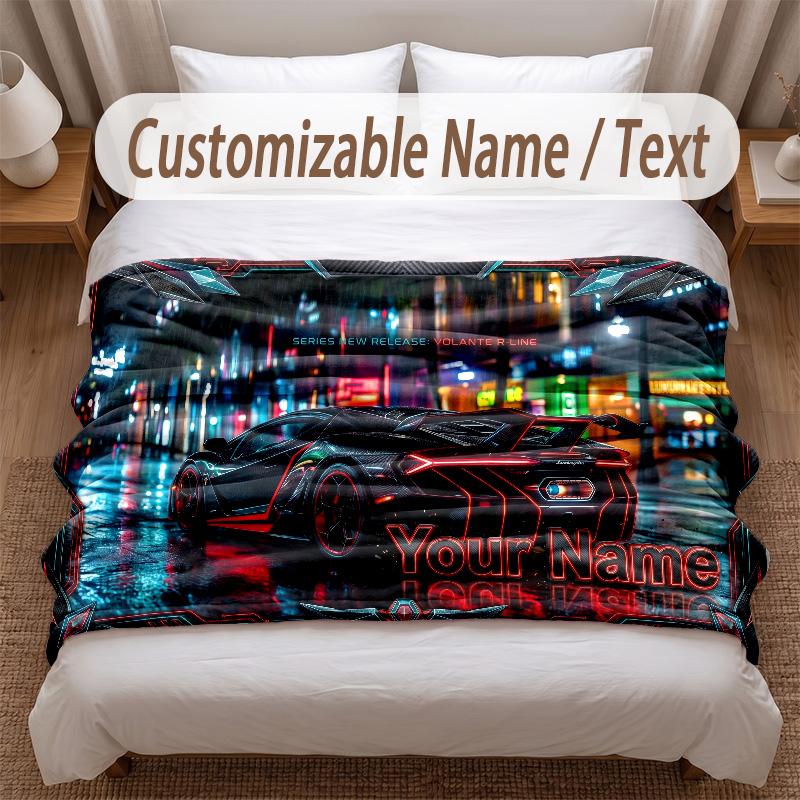 Other Similar Designs Theme Soft Blanket Personalized Custom Name Text Print Warm Blanket Home Sofa Bedroom Decor