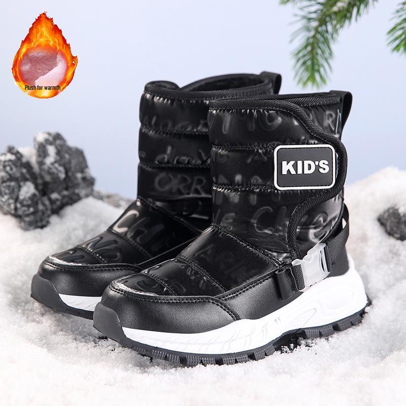 Kids  Waterproof Non-Slip Winter Snow Boots - Warm, Velvet-Lined, High-Top for Boys and Girls 32
