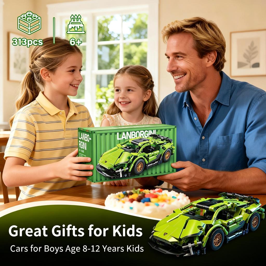 1280Pcs 1:14 Moc Racing Car Building Blocks, Mechanical Speed Sports Car Model Kit Stem Gift For Boys Kids Adults Ages 12+