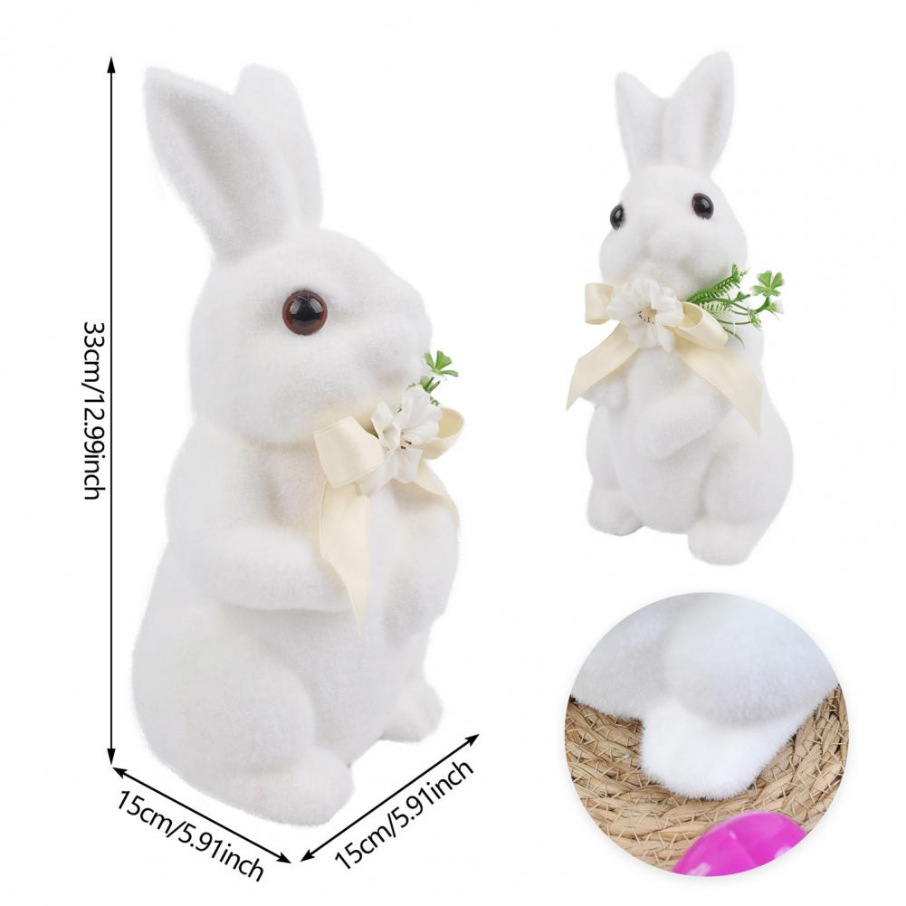 Ornement Lapin Décoration de Pâques Avec Mousse Artificielle Noyau en Résine Imperméable Résistant aux UV Centre de Table Printemps Extérieur Décor