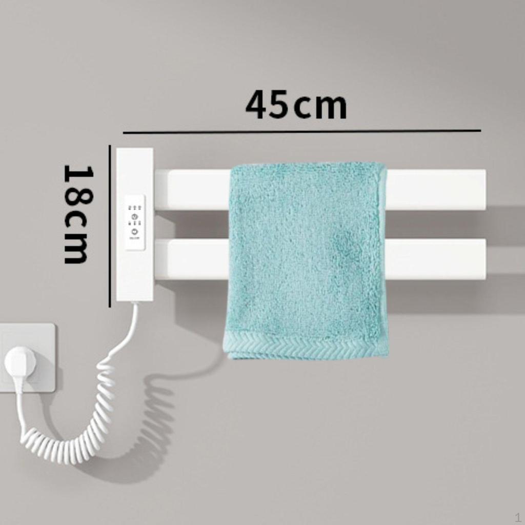 Electric Heated Towel Rack Smart Temperature Control Warming for Shower Black