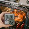 Digital Food Thermometer with Probe Stainless Steel Electronic BBQ Thermometer with Timer Kitchen Cooking Thermometer for Food