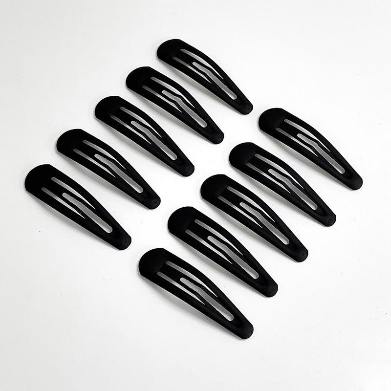 10pcs of simple black hair clips for women, ideal for fixing bangs and backcombing.