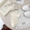 1 Pair Ballet Style Double Layer Black Fungus Edge Socks Summer Thin Mesh Breathable Japanese Style Series Girls Pile Socks