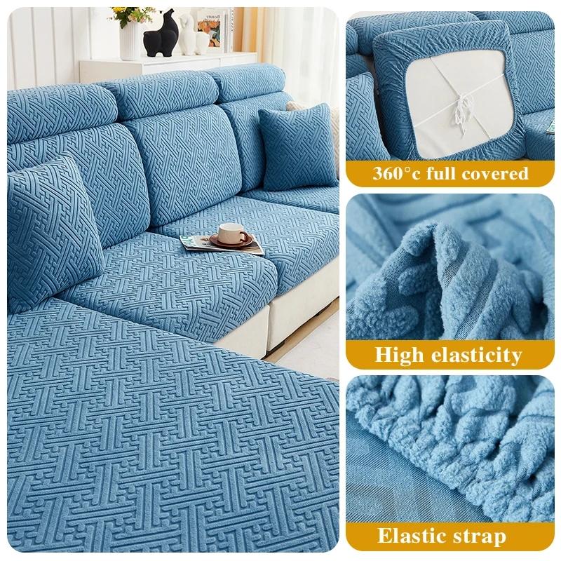 Jacquard Sofa Sitzkissenbezug Stretch Sofabezüge für Wohnzimmer Anti-Katzenkratzer Passend für Stuhl L-Form Ecksofa