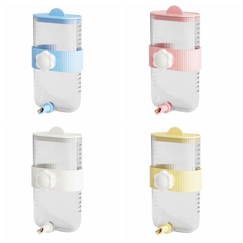 Wandmontierter Vogeltränke No Drip 360ML Kaninchenwasserspender mit Skala mit Hahn Auslauf Haustier Hängender Futterspender
