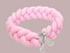 Braided cot bumper 210cm (pink)
