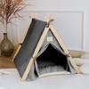 Pet Teepee Tent Soft Large Space Portable Universal Pet Tent Bed for Dogs and Cats Grey Grey