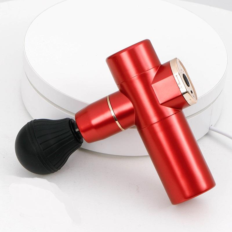Silver Mini Vibrating Electric Fascia Gun Muscle Relaxation Massage Electric Impact Gun Fitness Exercise Care Tool
