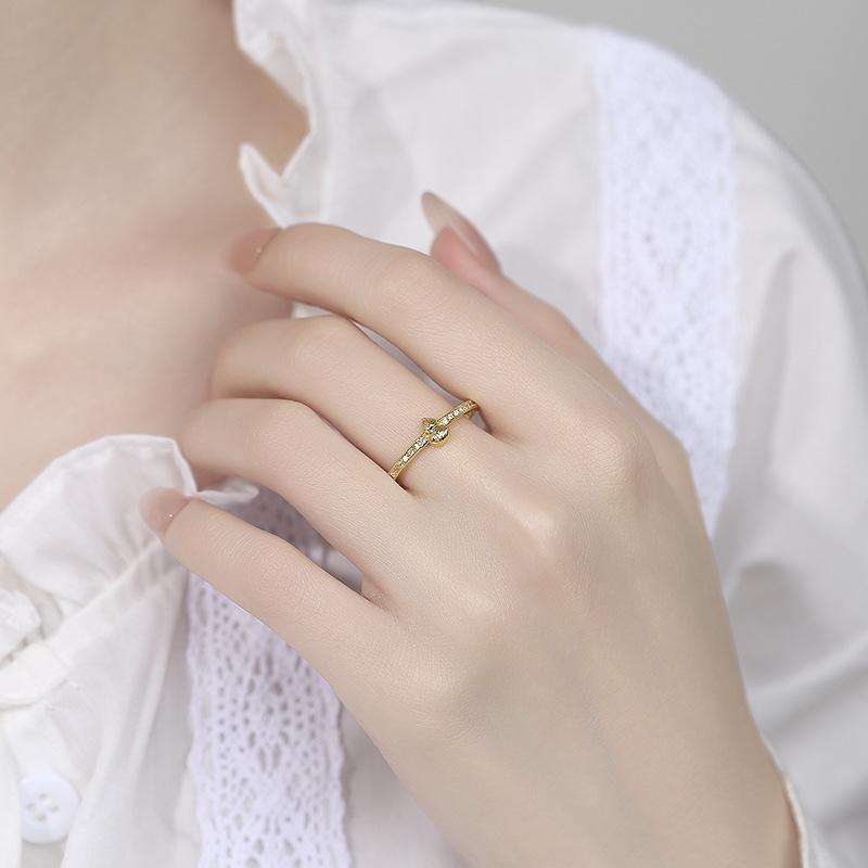 18K Gold-Plated Exquisite Chinese Style Gourd Ring for Women, Adjustable Design