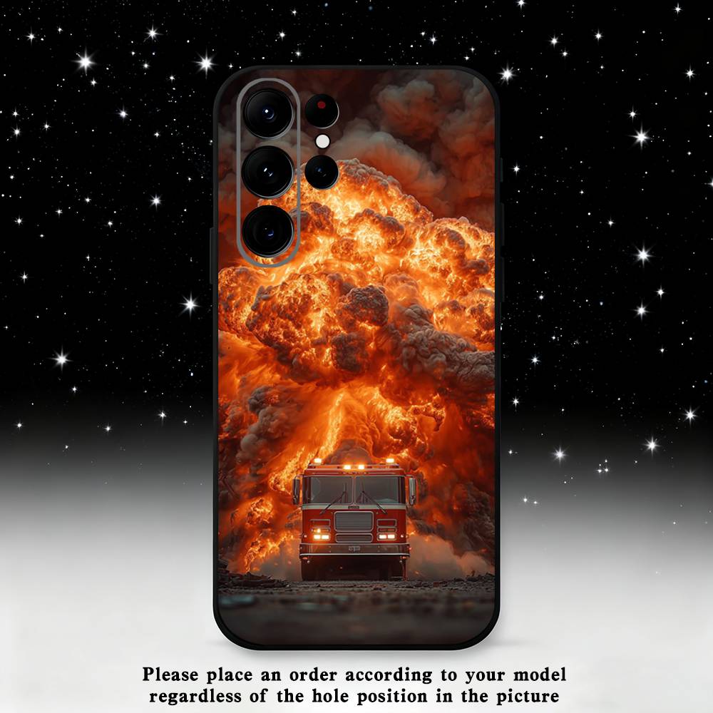 Fire Safety Firefighter Phone Case For Samsung S25,S24,S23,S22,S21,S20,S10,Ultra,Plus,Lite,FE,Soft Silicone Black Cover