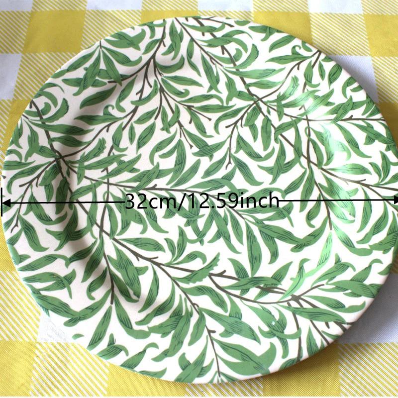 Bamboo Fiber Western Dining Plate Eco-Friendly Steak Pizza Plate Salad Bowls Fruit Snack Candy Tray Degradable Tableware Dishes