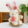 Kawaii Bunny Plush Toy With Red Mushroom Ears And Hands Stuffed Sleeping Rabbit Doll For Kids Girls Birthday Present