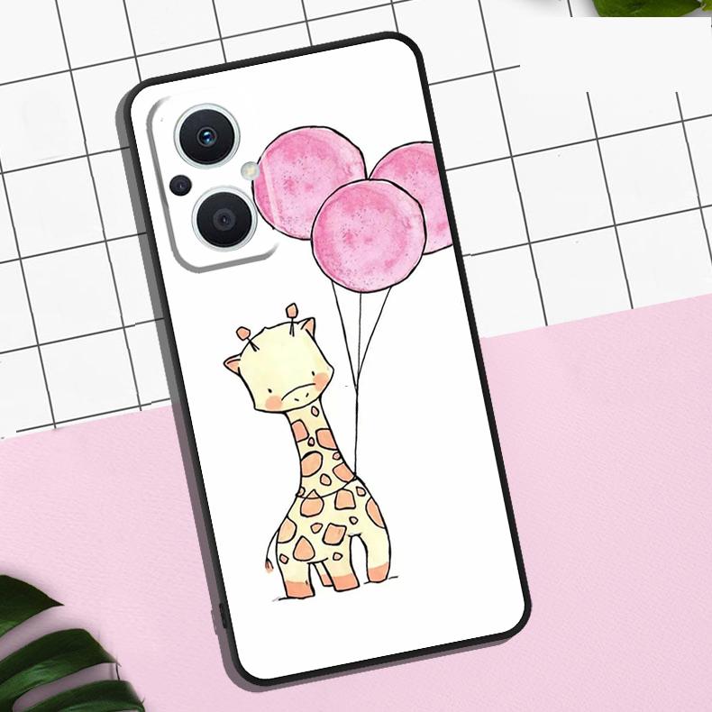 Cute Cartoon Animal Giraffe Case For OPPO Reno 13 12 11 F 8T 7 8 10 Pro OPPO Find X8 Pro X6 Pro X3 X5 Lite Cover Coque