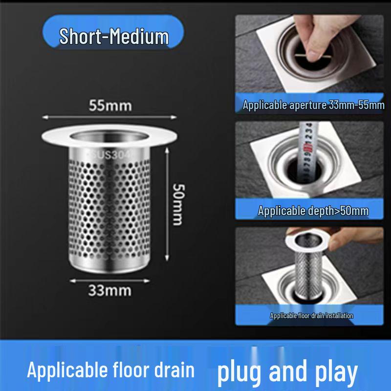 Stainless Steel Floor Drain Mesh Cover and Anti-Clog Sink Filter