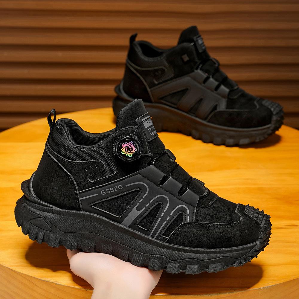 Мужская обувь большого размера ботинки Мартина с поворотной кнопкой мужские спортивные ботинки на платформе с высоким верхом и круглым носком рабочие ботинки 39 чёрный 2930₽