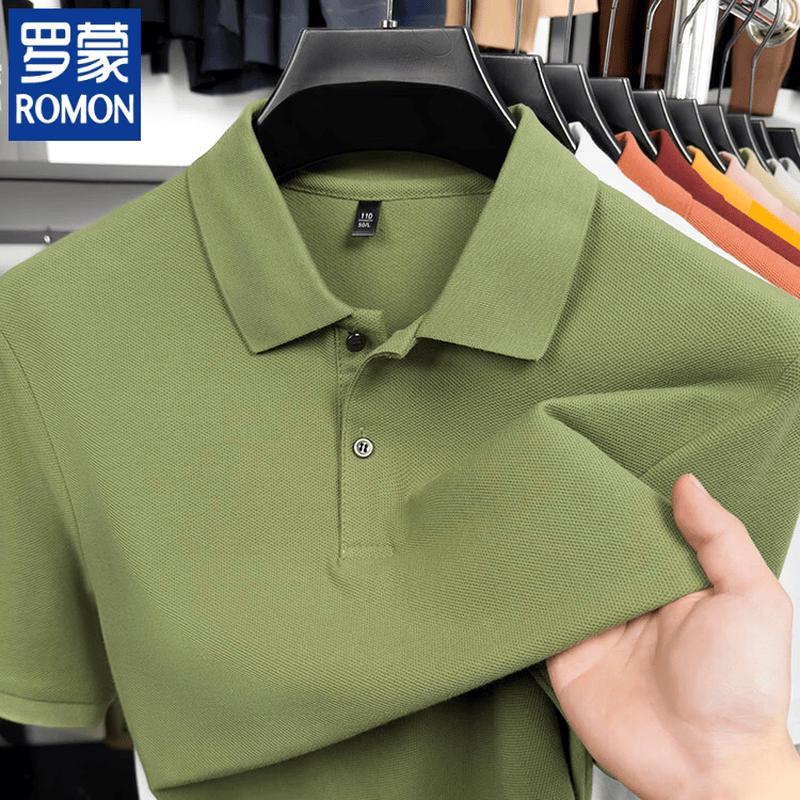 Romon Men's 100% Cotton Solid Polo Shirt