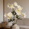 Artificial Flower 25" Fake Flower Bouquet 3 Stem Faux Floral Branch for Home Wedding Party Centerpiece Dining Table Vase Decor