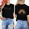 Big Fan of HuUnisex Rights Graphic TShirt Retro Rainbow Print On Front Back Crew Neck Short Sleeve Tee for Unisex Unisex Tops