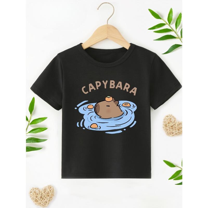 European sizes Boys' Fashion T-shirt, feature cute cartoon Prints, Soft and Breathable, Suitable for Summer Outdoor activities