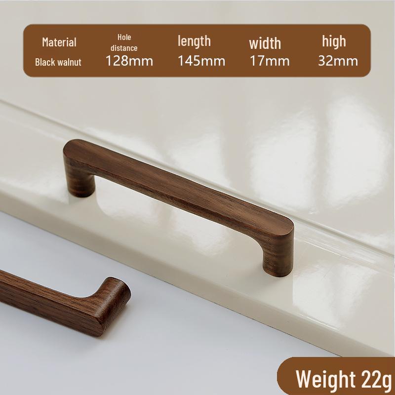 Minimalist Solid Wood Cabinet and Wardrobe Door Handle