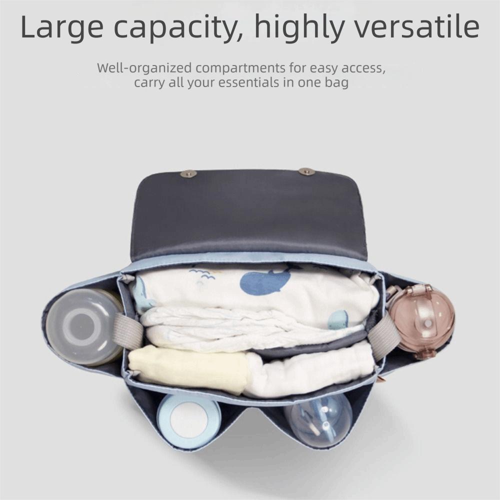 Large Capacity Stroller Storage Bag Multifunctional Adjustable Straps Baby Carriage Hanging Bag with Bottle Holder